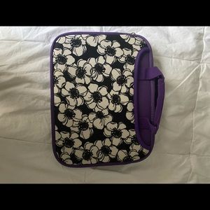 iPad case bag, purple floral case bag